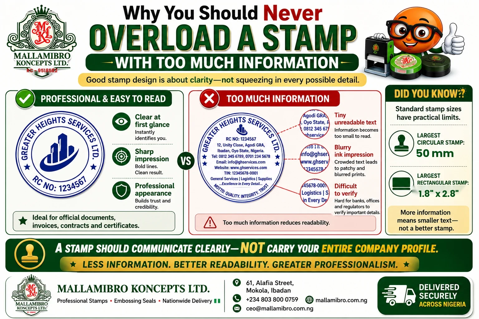 Why Less Is More on a Company Stamp