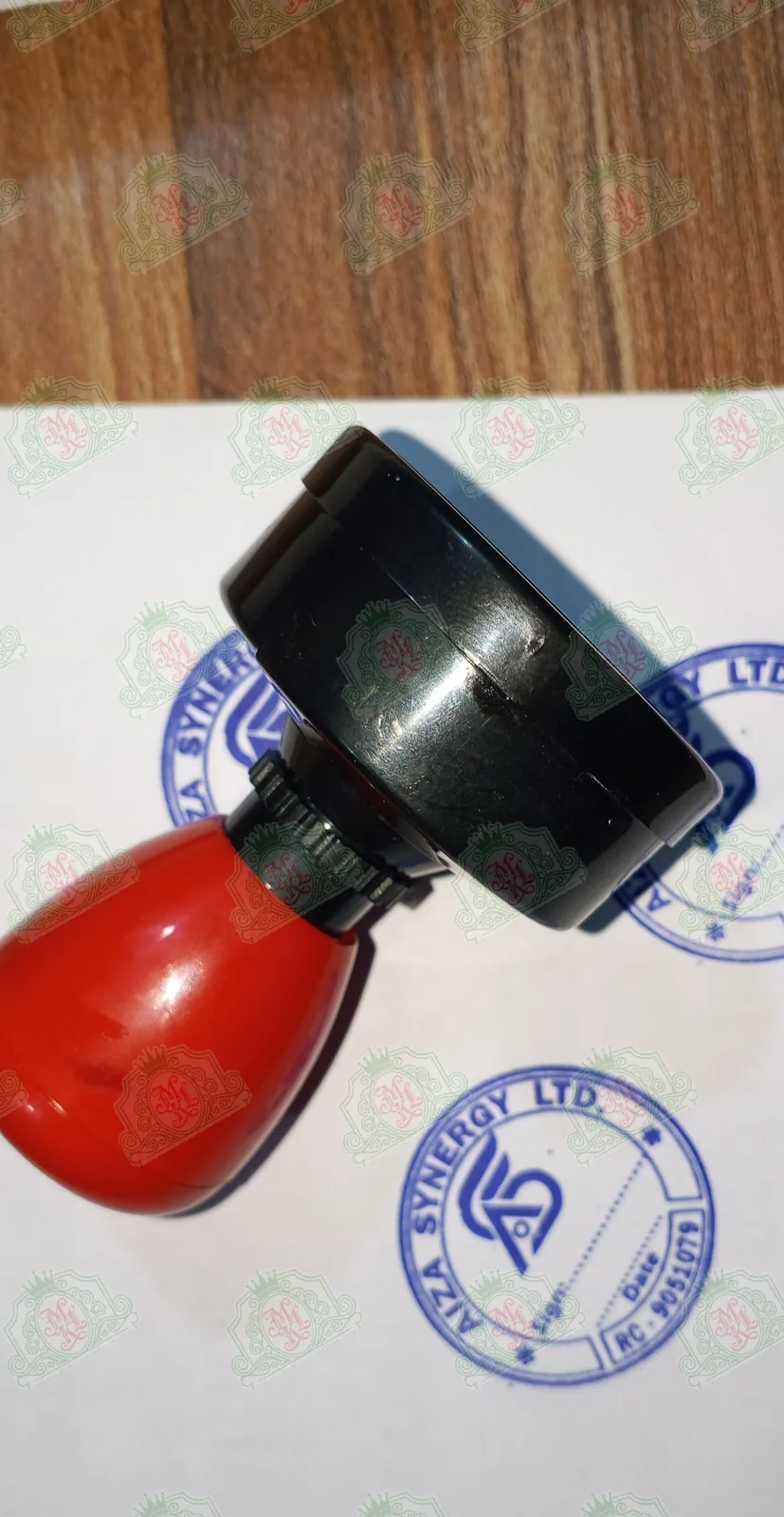 A MALLAMIBRO KONCEPTS LTD self-ink stamp, produced in our Mokola, Ibadan workshop and representing the Estate Gist Series where everyday business compliance topics come to life
